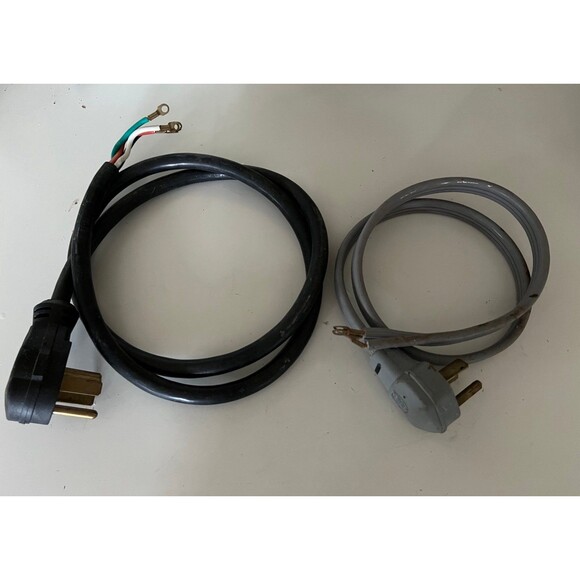 2 Cables 3 & 4 Prong 30 & 50 AMP Range & Dryer Power Cord Certified Appliance - Picture 1 of 6